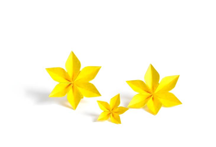 Charming Yellow Origami Flowers for Decoration